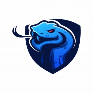 Mavi Yılan Sticker 10x10 cmRenkli Sticker