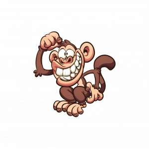 Maymun Sticker 10x10 cmRenkli Sticker