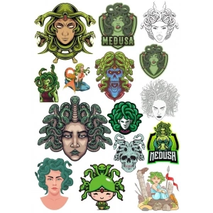 Medusa Sticker Set 14 Parça Telefon, Tablet, Defter, Laptop Sticker