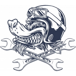 Mekanik Kurt Sticker 10x10 cmRenkli Sticker