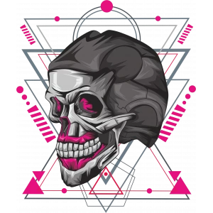 Mekanik Kurukafa Sticker 10x10 cmRenkli Sticker