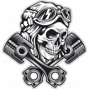 Mekanik Kurukafa Sticker 10x10 cmRenkli Sticker