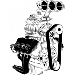 Mekanik Motor Sticker 10x10 cmRenkli Sticker