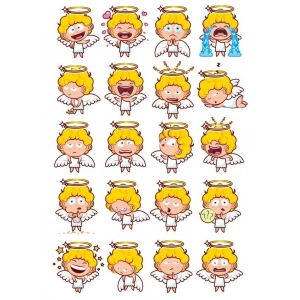 Melek Çocuk Sticker Set 20 Parça Telefon, Tablet, Defter, Laptop Sticker