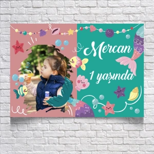 Mercan Temalı Doğum Günü Afişi 70X100 cm