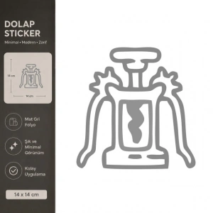 Meyve Sıkacağı Mat Gri Dekoratif Folyo Sticker 14x14 cm