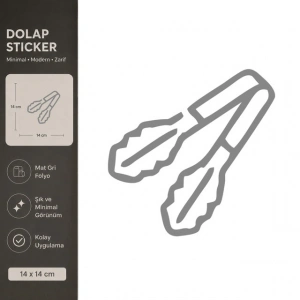 Meyve Soyacağı Mat Gri Dekoratif Folyo Sticker 14x14 cm