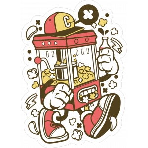 Mısır Makinesi Sticker 10x10 cmRenkli Sticker