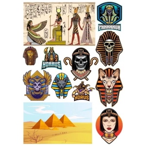 Mısır Temalı Sticker Set-3 13 Parça Telefon, Tablet, Defter, Laptop Sticker