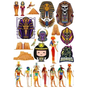 Mısır Temalı Sticker Set-4 15 Parça Telefon, Tablet, Defter, Laptop Sticker