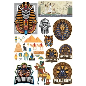 Mısır ve Firavun Sticker Set 1 16 Parça Telefon, Tablet, Defter, Laptop Sticker