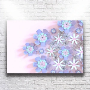 Mor Çiçekler Kanvas