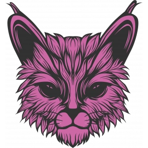 Mor Kedi Sticker 10x10 cmRenkli Sticker