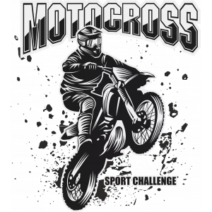 Motocross Sticker 10x10 cmRenkli Sticker