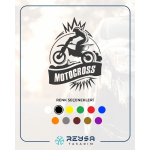 Motokros Sticker 17x17 Cm Siyah