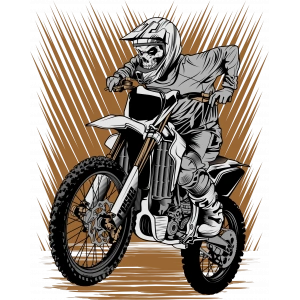 Motor Süren iskelet Sticker 10x10 cmRenkli Sticker