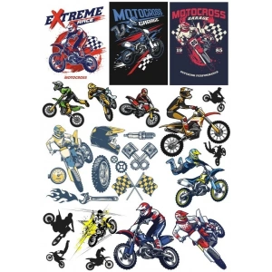 Motorcu Kross Moto Sticker 23 Parça Telefon, Tablet, Defter, Laptop Sticker