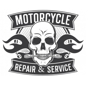 Motorcycle ve Kurukafa Sticker 10x10 cmRenkli Sticker