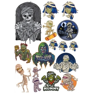 Mumya ve Zombi Sticker Set 2 17 Parça Telefon, Tablet, Defter, Laptop Sticker