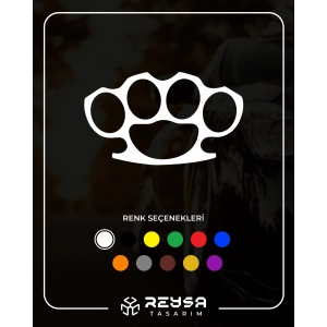 M*şta Araba Sticker 17x17 Cm Beyaz