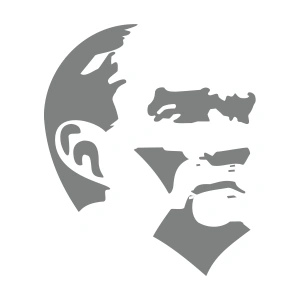 Mustafa Kemal Atatürk Silüet Sticker 17x17 Cm Gri
