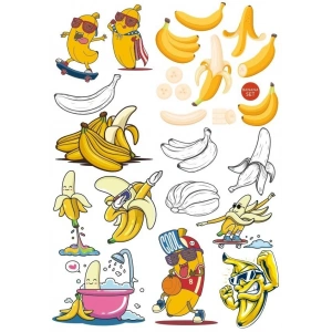 Muz Sticker Set 20 Parça Telefon, Tablet, Defter, Laptop Sticker