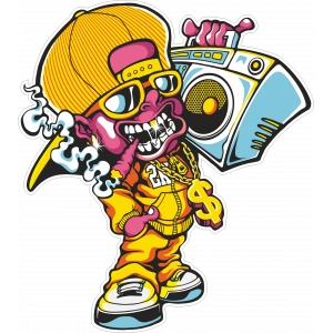 Teyipli Adam Sticker 10x10 cmRenkli Sticker