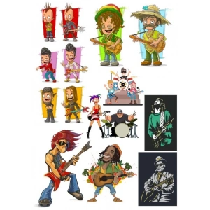 Müzisyen Sticker Set-1 12 Parça Telefon, Tablet, Defter, Laptop Sticker