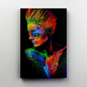 Neon Renkli Portre Kanvas Tablo