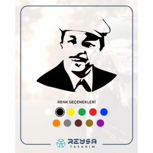 Neşet Ertaş Araba Sticker 17x17 Cm Siyah