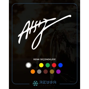 Nihal Atsız İmza Araba Sticker 17x17 Cm Beyaz