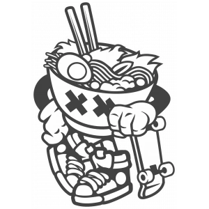 Noodle Sticker 10x10 cmRenkli Sticker