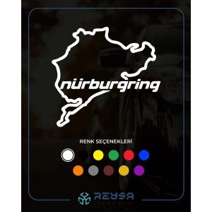 Nürburgring Araba Sticker 17x17 Cm Beyaz