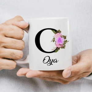 O Harfi Çiçekli İsme Özel Kupa