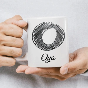 O Harfi Karakalem İsme Özel Kupa