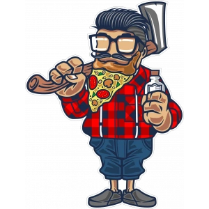 Oduncu Sticker 10x10 cmRenkli Sticker