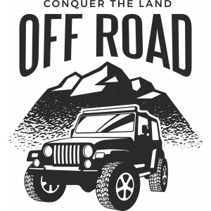 Conqurer The Land Off Road Sticker 10x10 cmRenkli Sticker