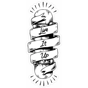 Live it Up Kaykay Sticker 10x10 cmRenkli Sticker