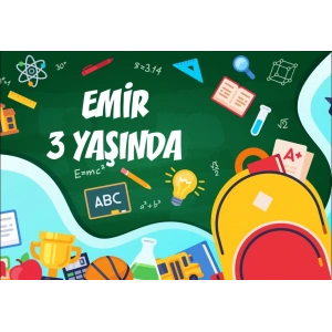 okul temalı doğum günü afişi 50X70 cm