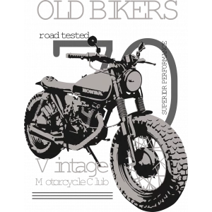 Old Bikers Vintage Sticker 10x10 cmRenkli Sticker