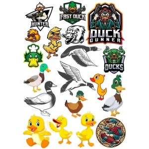 Ördek Sticker Set 17 Parça Telefon, Tablet, Defter, Laptop Sticker