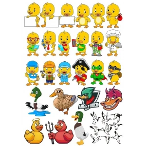 Ördek Temalı Sticker Set-3 25 Parça Telefon, Tablet, Defter, Laptop Sticker