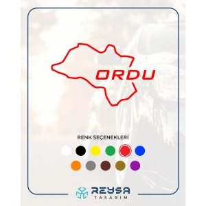 Ordu Harita Araba Sticker 17x17 Cm Kırmızı