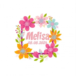 Orta Motifli Dikey Dikdörtgen Mühür Kına Nişan Düğün 3x3 cm özel etiket / 50 adet sticker