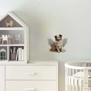 Oturan Kanatlı Köpek Duvar Stickerı