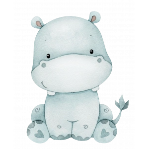 Oturan Su Aygırı Duvar Stickerı