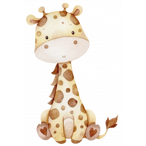 Oturan Zürafa Duvar Stickerı