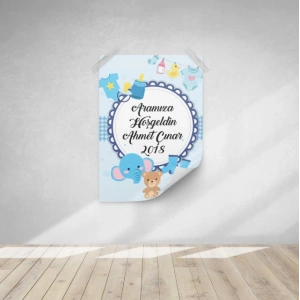 Oyuncak Temalı Baby Shower Afişi 50x70 Cm
