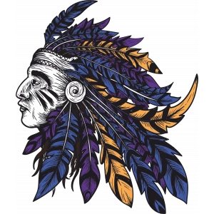 Kızılderili Sticker 10x10 cmRenkli Sticker