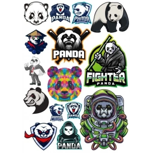 Panda Sticker Set-5 19 Parça Telefon, Tablet, Defter, Laptop Sticker
